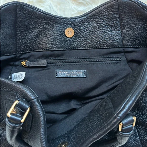 Marc Jacobs New York Black Pebbled Leather Tote Bag Gold Hardware - Picture 4 of 6